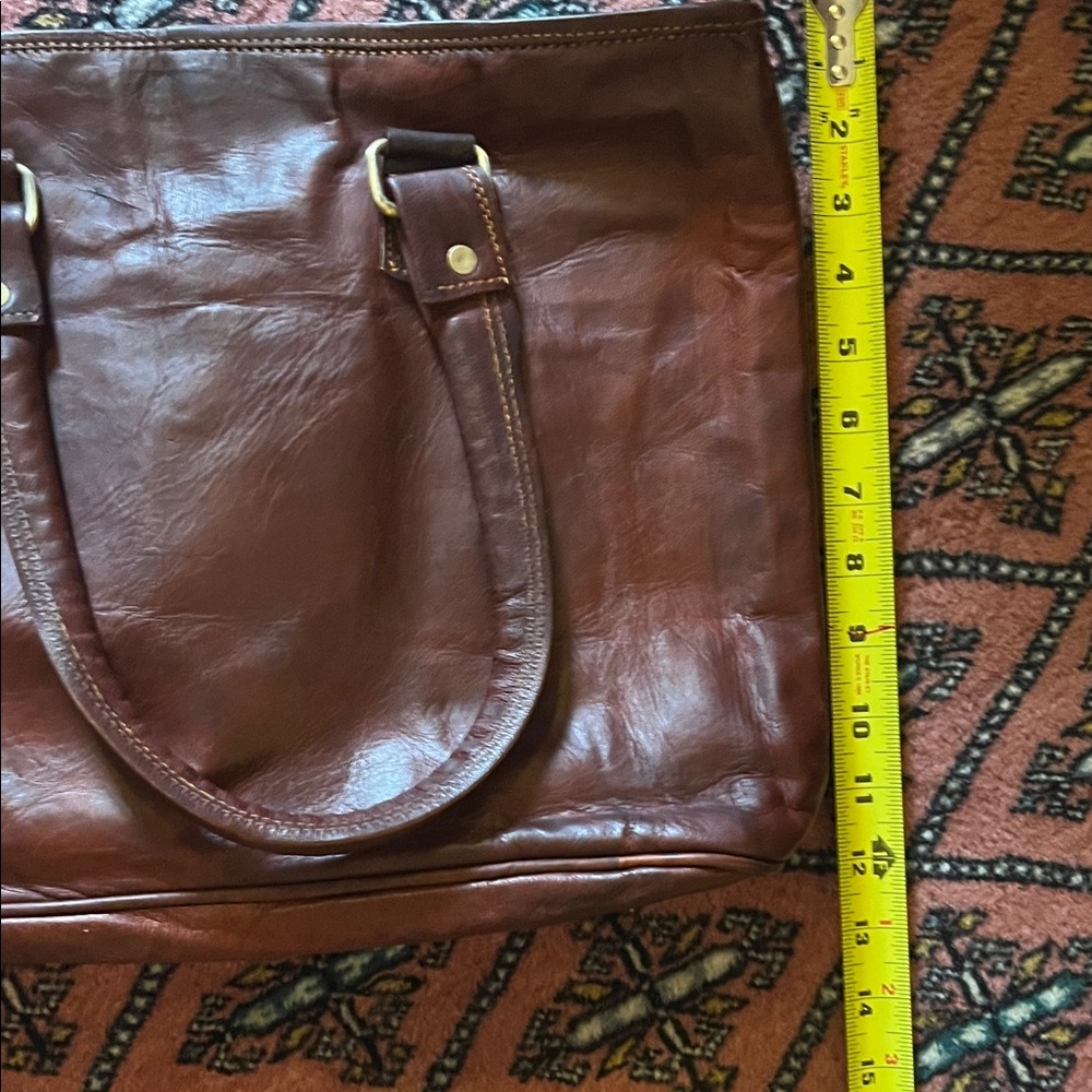 Source Unknown Dark Brown Leather Briefcase - image 8